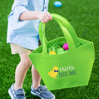 Chicks Dig Me Felt Easter Tote #M959VL-BLK-DCHICK
