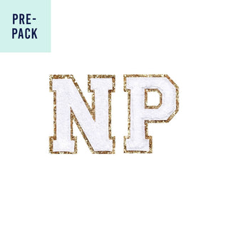 NP Nurse Creme Varsity Letter Patch (2 letters) #PACK-NP-CRM