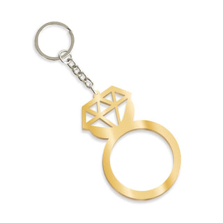 Mirrored Gold Diamond Ring Keychain #ACK-DIAM-MRGD