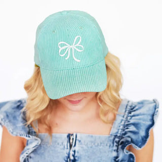 Bow Mint Corduroy Cap #M193VL-MINTCORD-BOW24