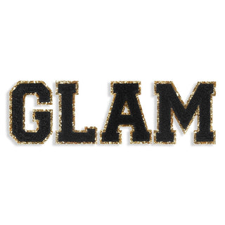 Glam Black Varsity Letter Patches #PPACK-GLAM