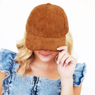 Camel Corduroy Baseball Cap - Blank #M193VL-CAMCORD