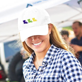 White Louisiana Cap #M190VL-WHT-LA
