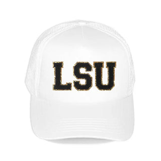 LSU Varsity Patch Trucker Hat #HP197-BLK-PBLKLSU