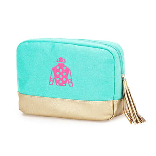 Pink Jockey Jersey Mint Cabana Cosmetic Bag #M235VL-MINT-JJPK