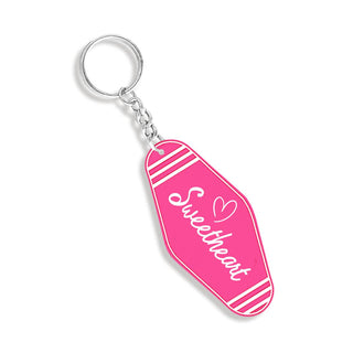Hot Pink & White Sweetheart Keychain #ACK-SH-HTPKWHT