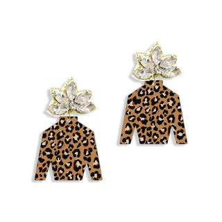 Spotlight Leopard Jockey Earrings #ACE-489CRY-JOCKEY-LPRD23