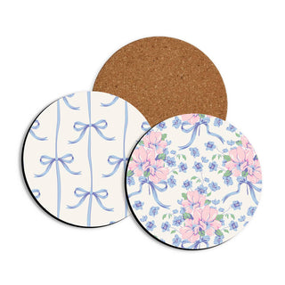 Blue Bow Coaster 4 pc Set #SHRC-DAIN