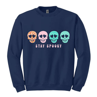 Skull Stay Spooky Navy Sweatshirt #HPSW-NAVYSM-STSP23