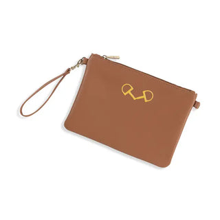 Gold Horse Bit Camel Madeline Wristlet #M191VL-CAMEL-HB