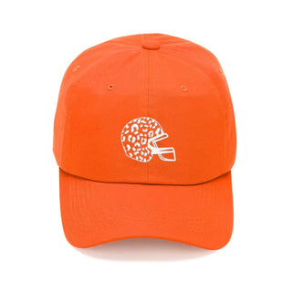 Orange Leopard Helmet Cap #M190VL-ORG-LHWHT
