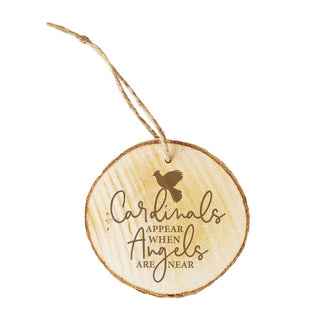 Angels Are Near Cardinal Wood Ornament #LOR-ORW-ANG