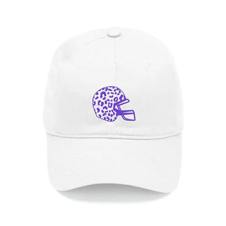 White Cap with Purple Leopard Helmet #M190VL-WHT-LHPUR
