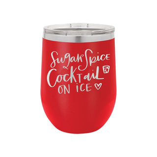 Sugar Spice Cocktail on Ice Red 12oz Insulated Tumbler #TWB12-SUGSPIC-RED