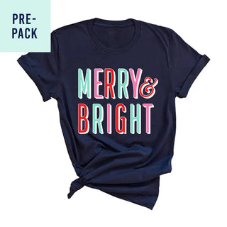 Merry & Bright Navy T-Shirt 9 pc Set #PACK-NAVY-MB24