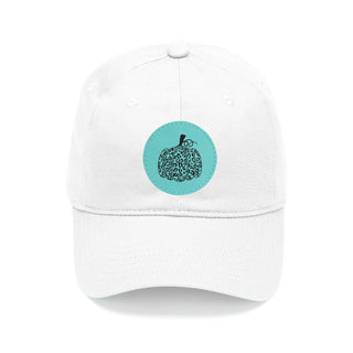 Teal Leopard Pumpkin White Cap #L190-WHT-P308-LPRDPUM