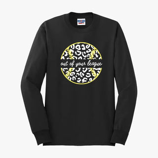Out of Your League Softball Black Long Sleeve Shirt #HPLS-BLKXXL-LEAG24