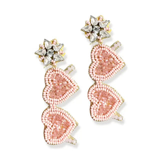 Heart Sunglasses Earrings  #VLJE4963-PK