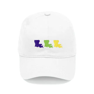 White Louisiana Cap #M190VL-WHT-LA