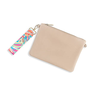 Tan Madeline Wristlet with Let's Get Tropical Wristlet Strap #PACK-191TAN-TRP