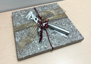 Genuine Stone Charcuterie Board w/knife, opener, sheath #A202301