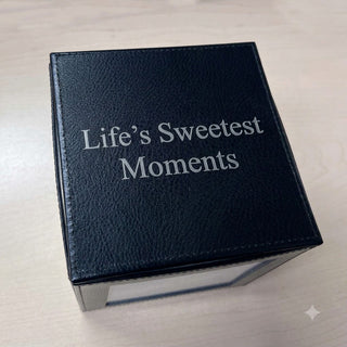 Genuine Leather Memory Cube Personalized Keepsake Photo Box #A745PCK-PERS