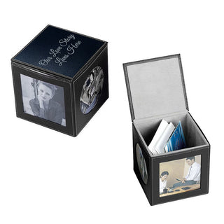 Genuine Leather Memory Cube Personalized Keepsake Photo Box #A745PCK-PERS