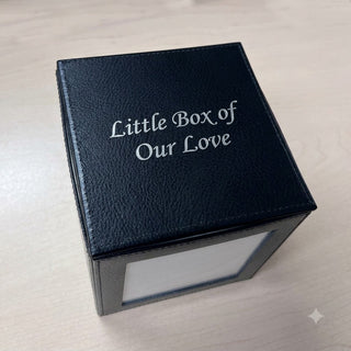 Genuine Leather Memory Cube Personalized Keepsake Photo Box #A745PCK-PERS