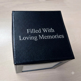 Genuine Leather Memory Cube Personalized Keepsake Photo Box #A745PCK-PERS