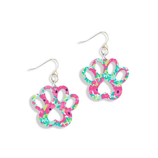 Dog Paw Acrylic Earrings Jewelry #ACE-300SV-PAW