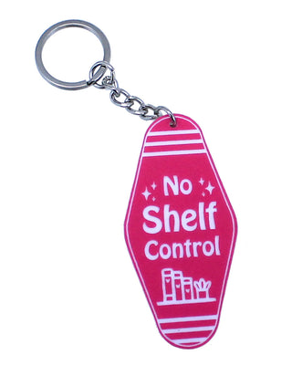 Hot Pink & White No Shelf Control Motel Keychain #ACK-HOTEL-HTPKWHT-SHELF