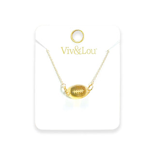 Mirrored Gold Football Necklace #ACN-FB-MRGD