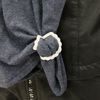 White Marble Shirt Clips & Scarf Clips Set | Viv&Lou® Set of 4 pc #ACSR4-MARBLE