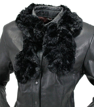 4Real Crinkle Faux Fur Scarf for Women | Soft Winter Neck Wrap #AFUR6001