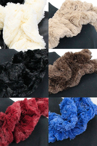 4Real Crinkle Faux Fur Scarf for Women | Soft Winter Neck Wrap #AFUR6001