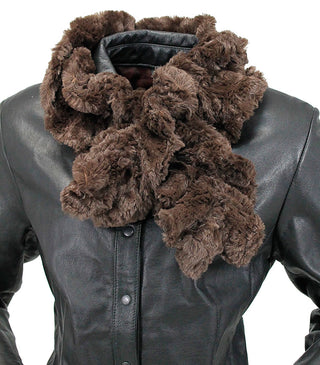 4Real Crinkle Faux Fur Scarf for Women | Soft Winter Neck Wrap #AFUR6001