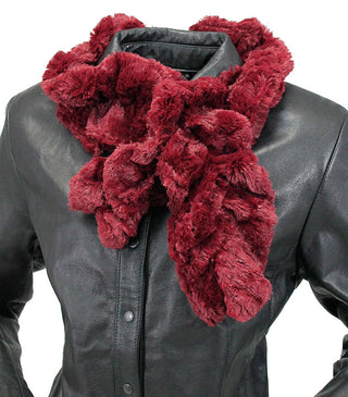 4Real Crinkle Faux Fur Scarf for Women | Soft Winter Neck Wrap #AFUR6001