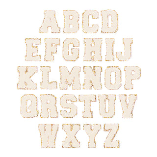 Creme White Single Letter & Number Patches #ALPHA-CREME