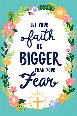 Faith Bigger Than Fear Magnetic Keepsake Card #HPM-FAITH
