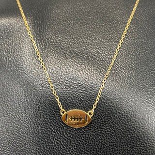 Gold Football Necklace #EN0358G-FOOTBALL