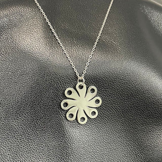 Silver Flower Pedal Necklace #EN038S-FLOWER