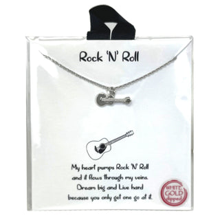 Silver Plated Guitar Necklace #EN1396-RD