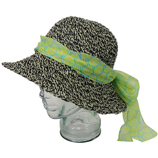 Hobo Straw Hat with Bow Hatband Women's Beach Sun Hat #H219-M115