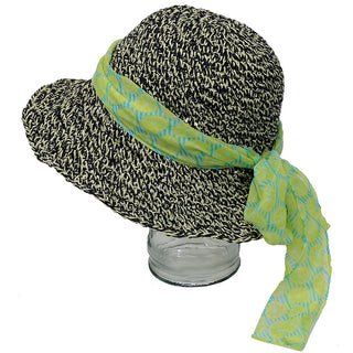 Hobo Straw Hat with Bow Hatband Women's Beach Sun Hat #H219-M115