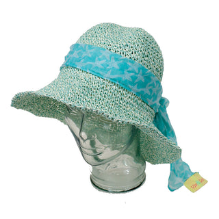 Hobo Straw Hat with Bow Hatband Women's Beach Sun Hat #H219-M115