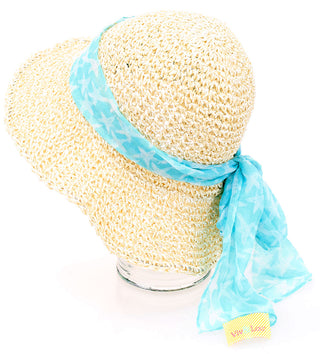 Hobo Straw Hat with Bow Hatband Women's Beach Sun Hat #H219-M115