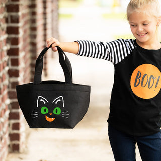Black Cat Felt Treat Bucket #M959-BLK-CAT24