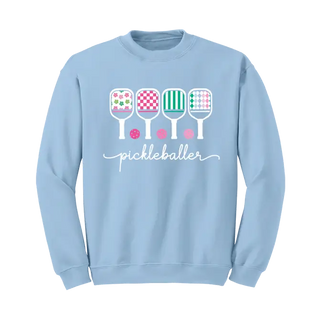 Pickleball Sweatshirt Blue Paddle Graphic Crewneck Sports Gift #HPSW-PBALL
