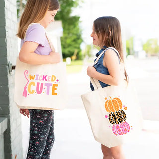 Leopard Pumpkin Tote Bag Pink Fall Autumn Halloween Market Bag #HPT2515-PUM23
