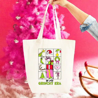 In My Grinch Era Canvas Tote Halloween Trick or Treat Bag #HPT2515-GERA